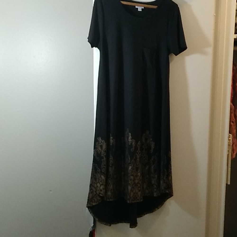 Black dress with gold design